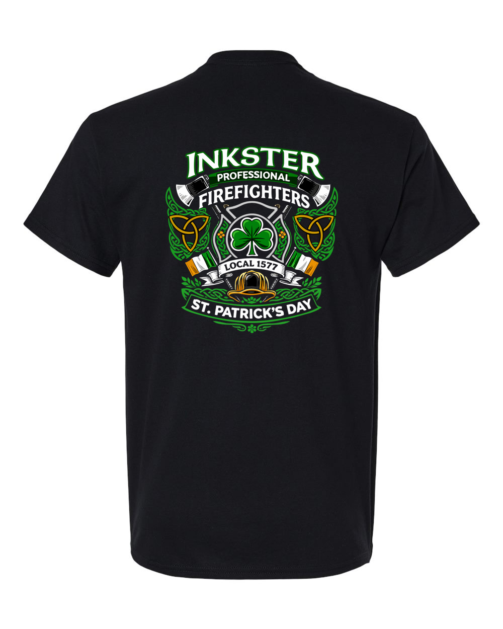 Inkster Firefighters St Patricks Day Shirt black design