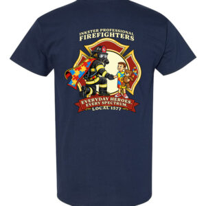 Autism awareness shirt 2026 firefighter puzzle design navy