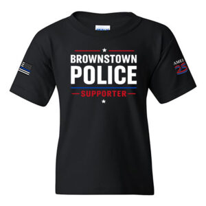 Brownstown Police America 250 Youth Supporter apparel in black